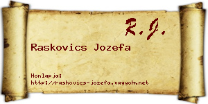 Raskovics Jozefa névjegykártya